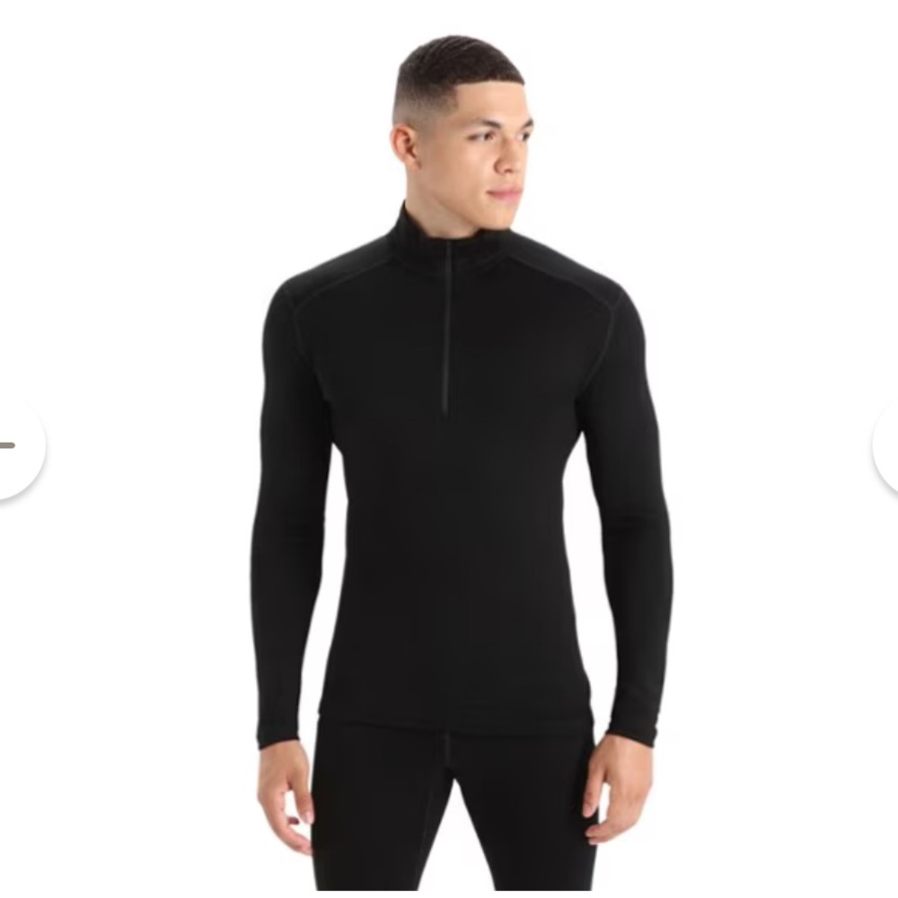 ICEBREAKER  black MERINO wool BODY FIT 260 quarter ZIP sweater top M